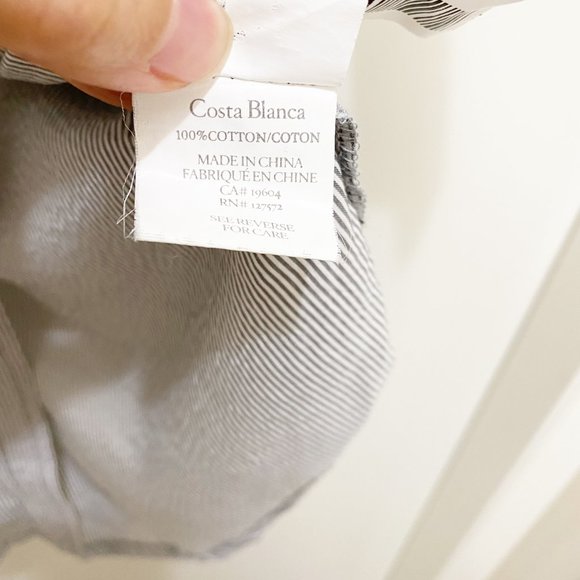 SALE 🔥2/$20🔥 Costa Blanca Long Cotton Stripe Button Shirt Dress S White Grey - Picture 7 of 10